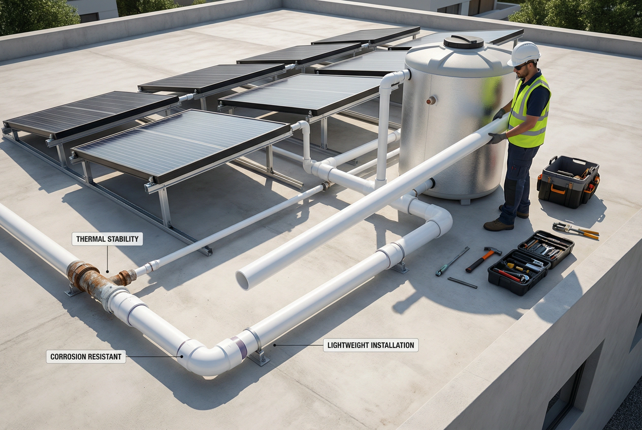 Why UPVC Pipes Are Used in Solar Water Heating Systems