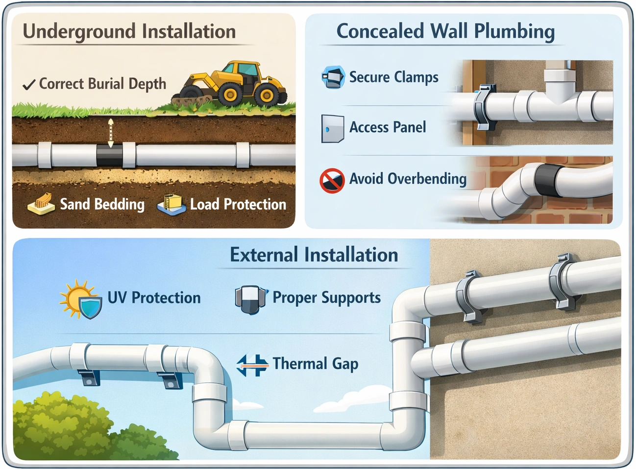 Proper Placement of PVC Pipe and Fittings