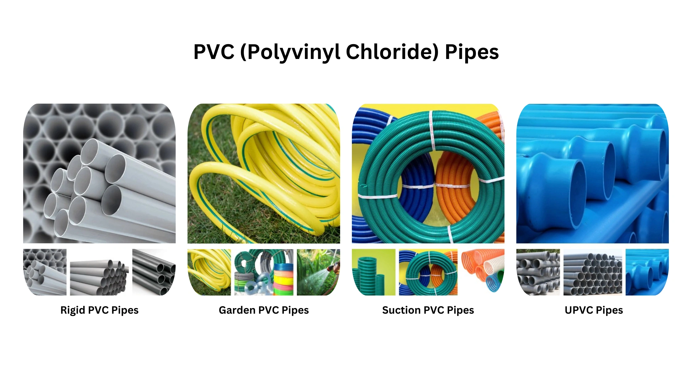 different types of PVC pipes 