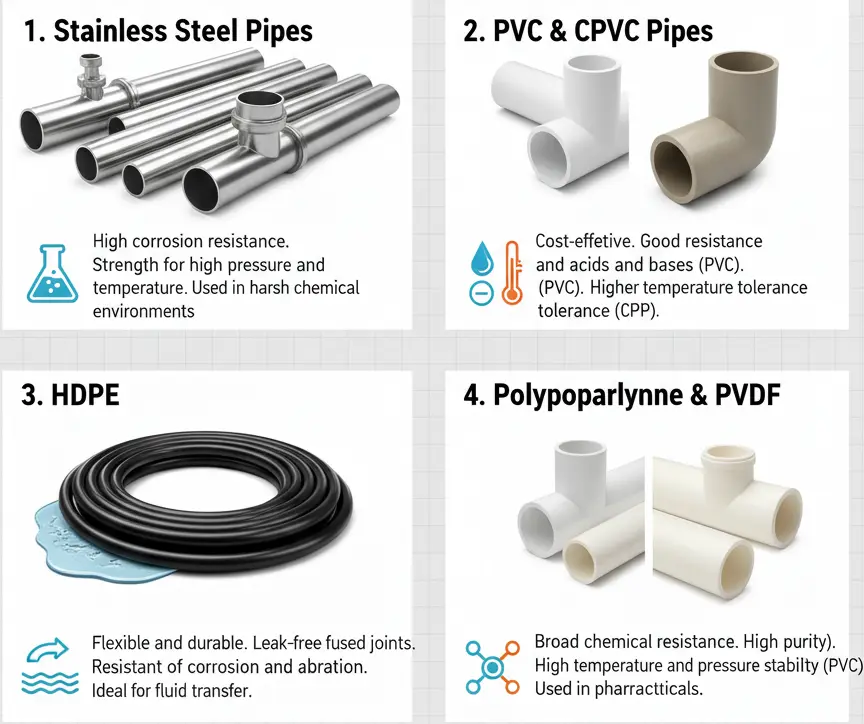 Key Materials Used in Industrial Chemical Pipes