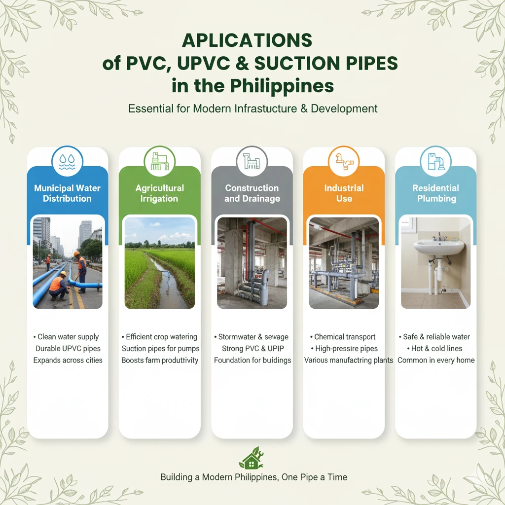 Applications of PVC, UPVC & Suction Pipes in the Philippines